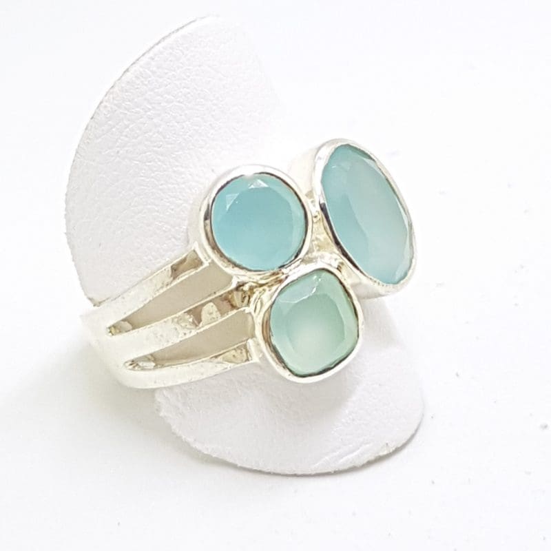 Sterling Silver Chalcedony Cluster Ring