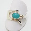 Sterling Silver Oval Amazonite in Wishbone Ring