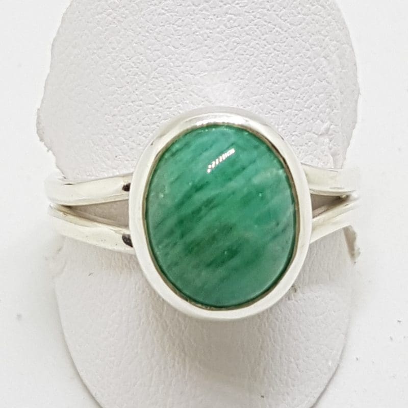 Sterling Silver Oval Amazonite Ring