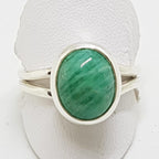 Sterling Silver Oval Amazonite Ring