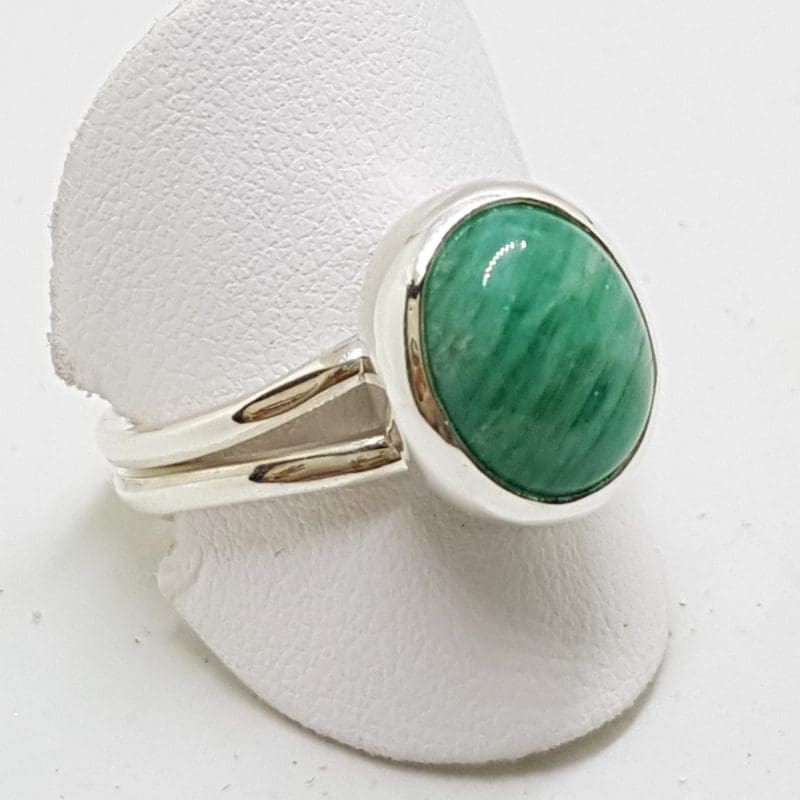 Sterling Silver Oval Amazonite Ring