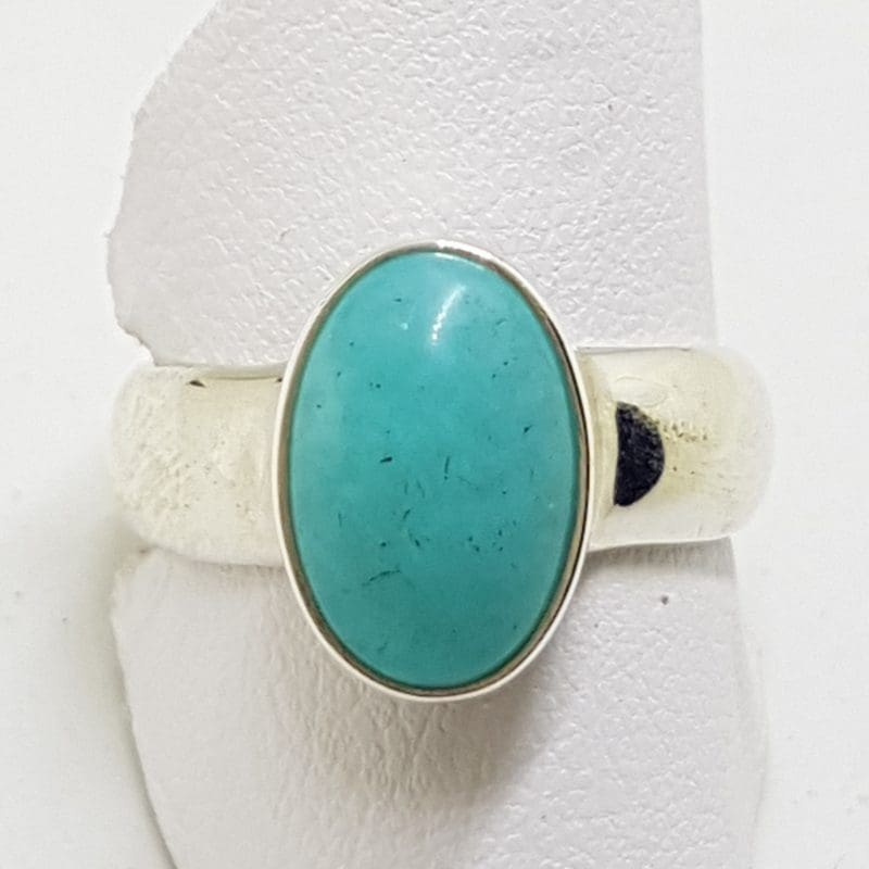 Sterling Silver Oval Amazonite Ring