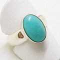 Sterling Silver Oval Amazonite Ring