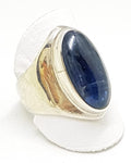Sterling Silver Oval Wide Kyanite Ring
