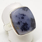 Sterling Silver Large Square Dendritic Agate Ring