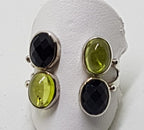 Sterling Silver Onyx and Peridot Ring