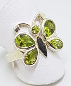 Sterling Silver Peridot Butterfly Ring