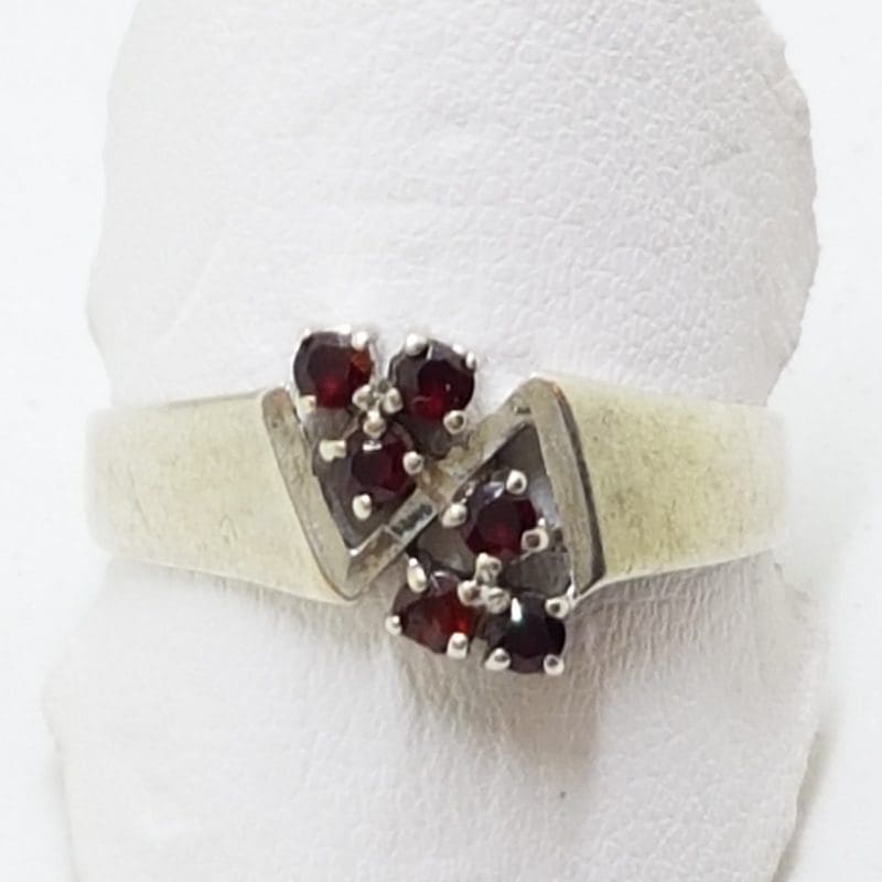 Sterling Silver Garnet Cluster Ring