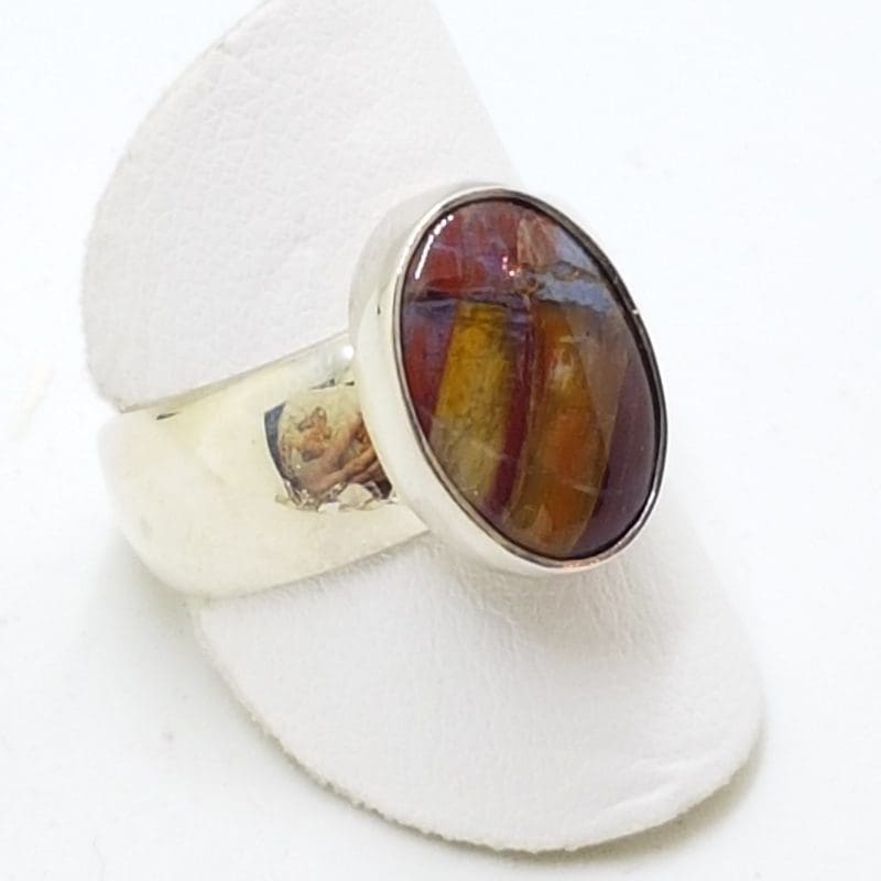 Sterling Silver Pietersite Oval Ring