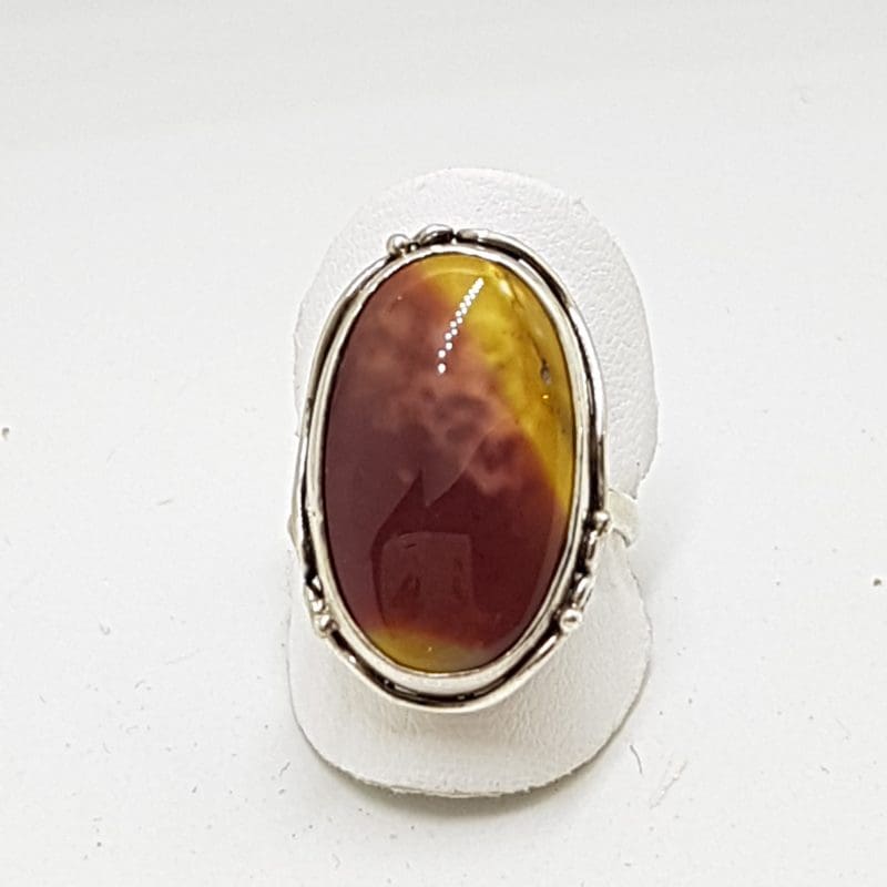 Sterling Silver Large Mookaite Oval Ring