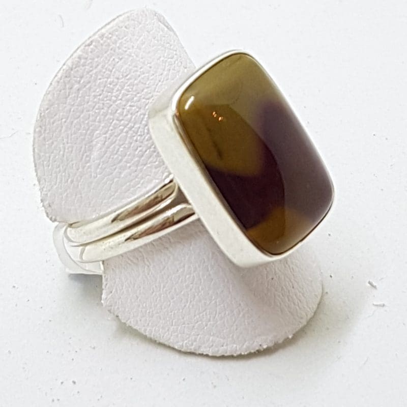 Sterling Silver Rectangular Mookaite Ring