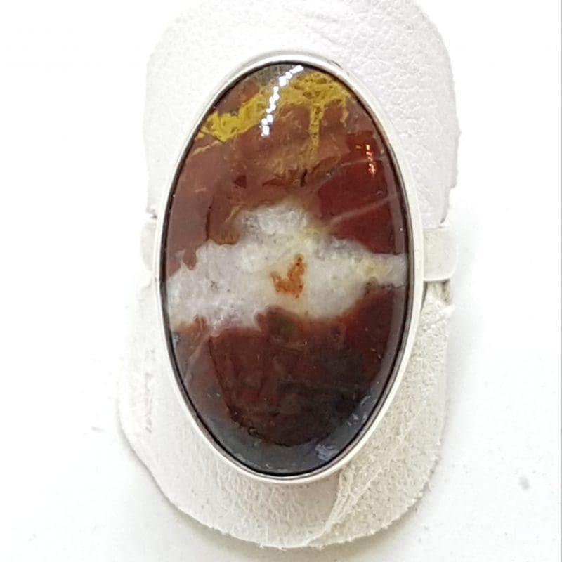 Sterling Silver Large Mookaite Oval Ring