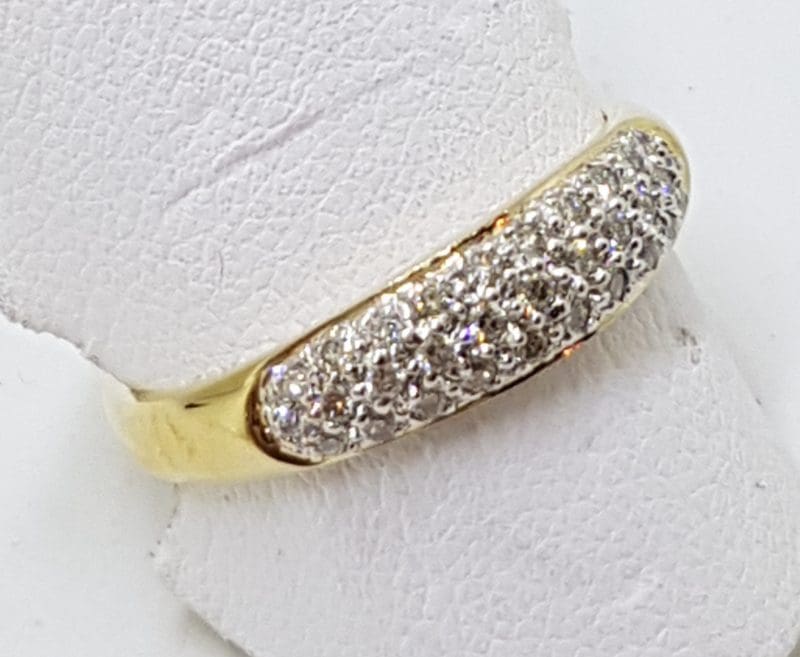 9ct Yellow Gold Diamond Pave Set Ring