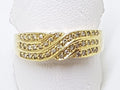 9ct Yellow Gold Diamond Wide Twist Design Ring