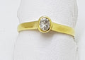 18ct Yellow Gold Diamond Bezel Set Oval Ring - Solitaire