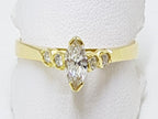 18ct Gold Marquis Cut Diamond with 4 Round Diamonds Engagement Ring