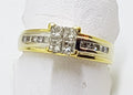 18ct Yellow Gold Diamond Square Engagement Ring
