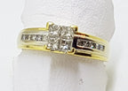 18ct Yellow Gold Diamond Square Engagement Ring