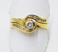 18ct Gold Diamond Engagement & Wedding Ring Set
