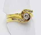 18ct Gold Diamond Engagement & Wedding Ring Set