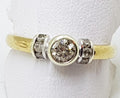 9ct Yellow Gold and White Gold Diamond Bezel Set Ring - Engagement Ring