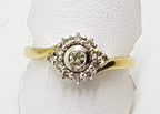 18ct Yellow Gold Diamond Round Cluster Ring
