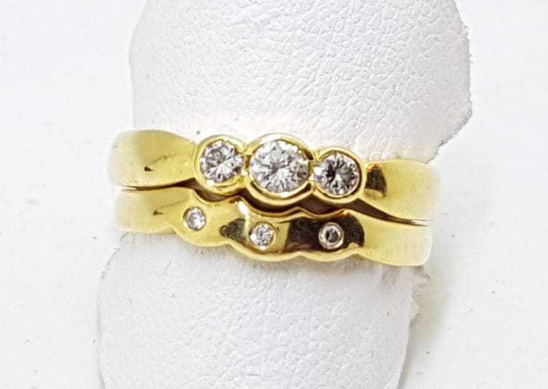 18ct Yellow Gold Diamond Engagement & Wedding Ring Set