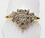 14ct Yellow Gold ' Heart ' Shaped Diamond Cluster Ring