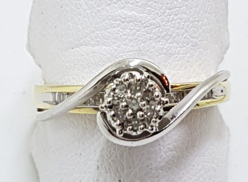 10ct Yellow Gold & White Gold Diamond Engagement Ring
