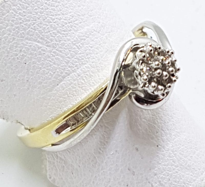 10ct Yellow Gold & White Gold Diamond Engagement Ring
