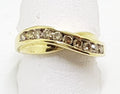10ct Yellow Gold Chanel Set Diamond Wave Shape Ring