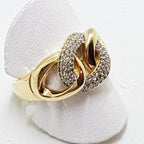 10ct Yellow Gold Diamond Interwoven Rings / Circles / Knots Ring