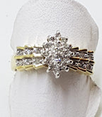 10ct Yellow Gold Diamond Cluster Ring