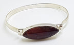Sterling Silver Heavy Bangle with Elongated Pietersite