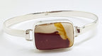 Sterling Silver Heavy Bangle with Rectangular Mookaite
