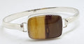 Sterling Silver Heavy Bangle with Rectangular Mookaite
