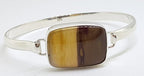 Sterling Silver Heavy Bangle with Rectangular Mookaite