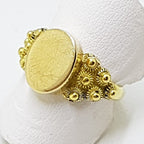 14ct Yellow Gold Ornate Oval Signet Ring