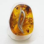 Sterling Silver Chunky Natural Amber Ring