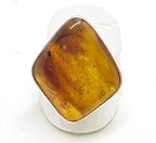 Sterling Silver Chunky Natural Amber Ring