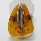 Sterling Silver Chunky Natural Amber Ring