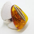 Sterling Silver Chunky Natural Amber Ring
