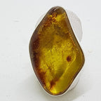 Sterling Silver Very Large Chunky Natural Amber Ring