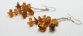 Sterling Silver Long Amber Bead / Chunk Drop Earrings