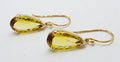 9ct Yellow Gold Teardrop Shape Lemon Citrine Drop Earrings