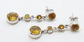 14ct White Gold Citrine Long Drop Earrings
