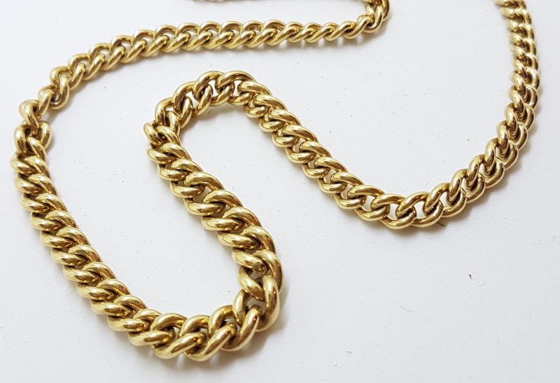 9ct Yellow Gold Curb Link Graduated Chain / Necklace