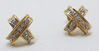 10ct Yellow Gold Diamond Kisses " X " Studs / Earrings
