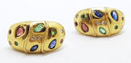 9ct Yellow Gold Ruby, Emerald, Sapphire &amp; Diamond Studs / Earrings