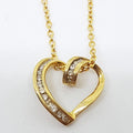 9ct Yellow Gold Diamond Heart Pendant on 9ct Gold Chain